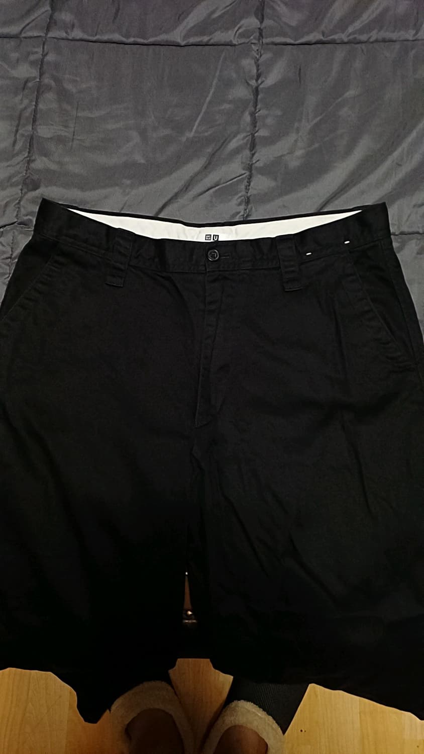 유니클로 와이드블랙팬츠 33인치 기장105 상품이미지4