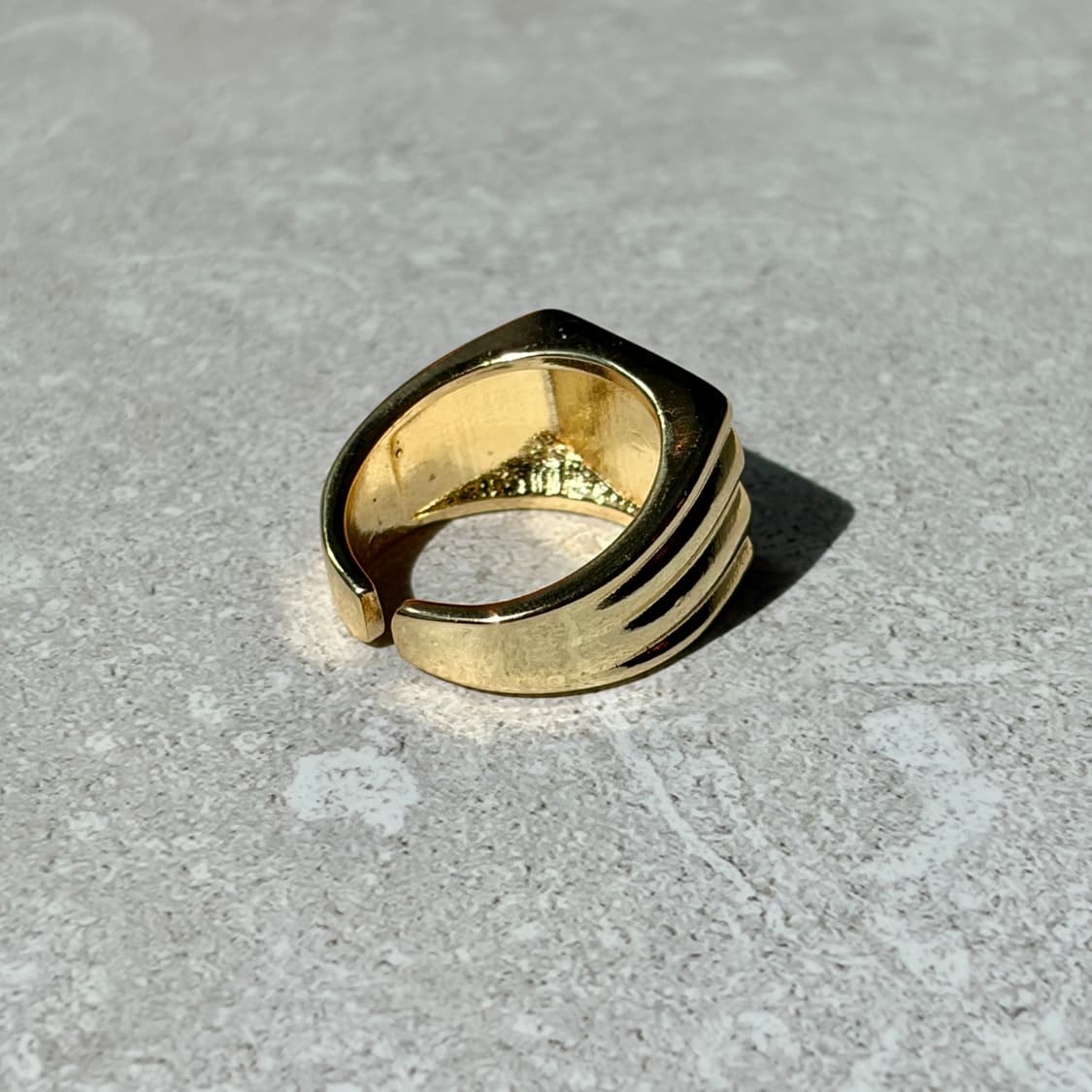 Oribell 블랙 오닉스 골드플레이트 925실버 오픈링 반지 상품이미지5