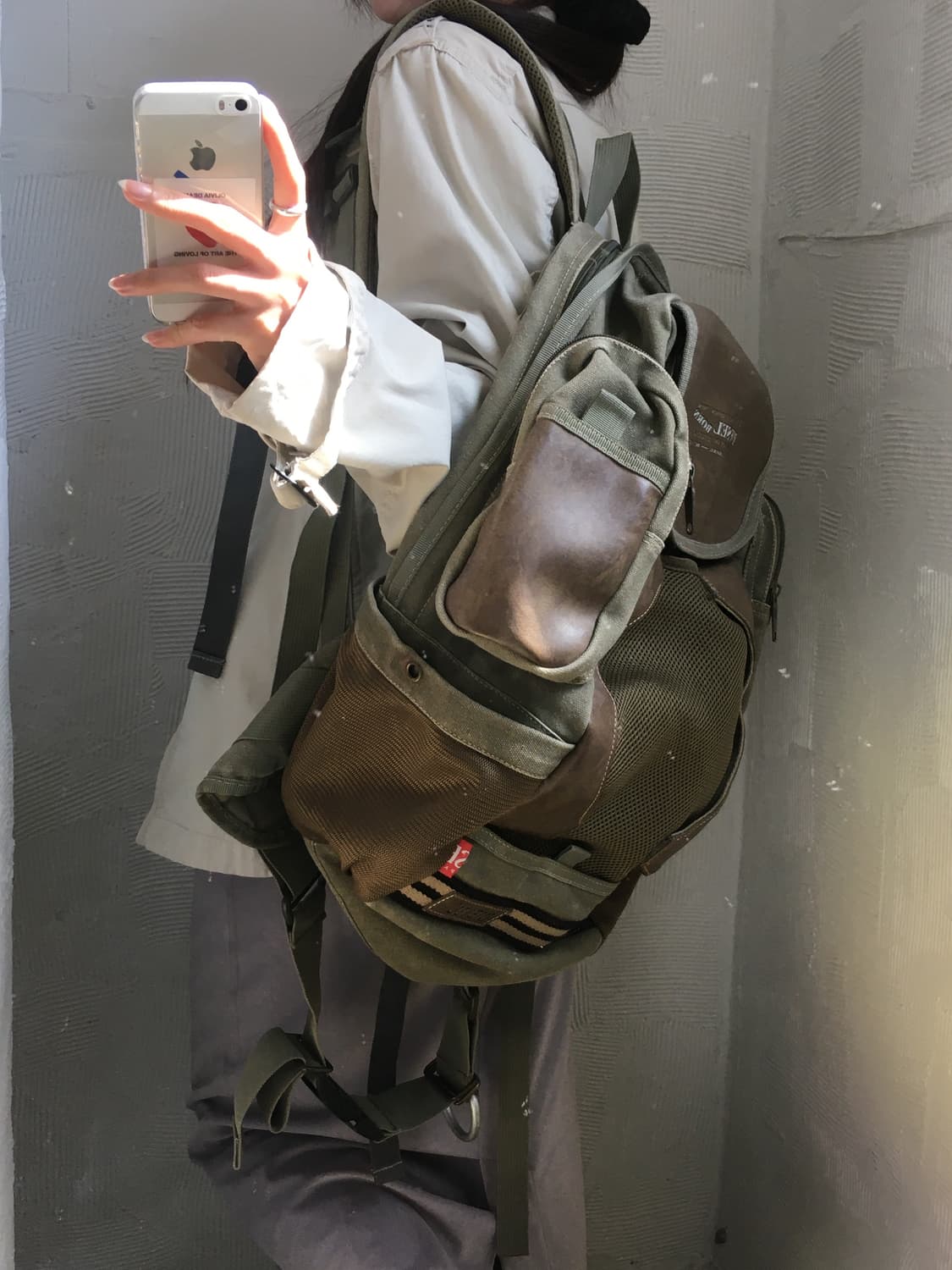 Diesel 디젤 90s 캔버스 레더 밀리터리 백팩  상품이미지1