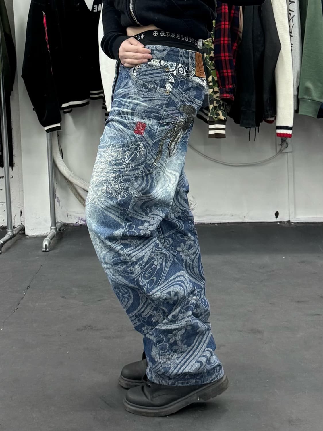 카라쿠리 타마시 오리엔탈 자수 데님팬츠 상품이미지4