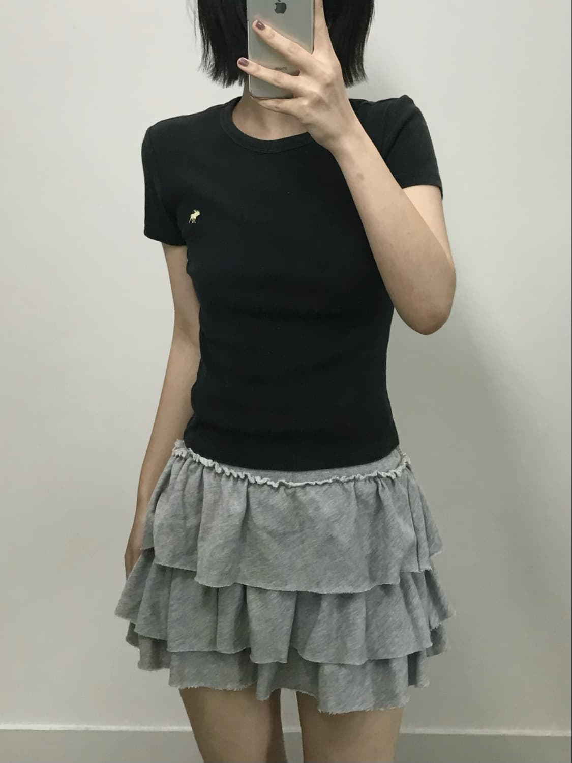 아베크롬비 블랙 골지 티셔츠 상품이미지1