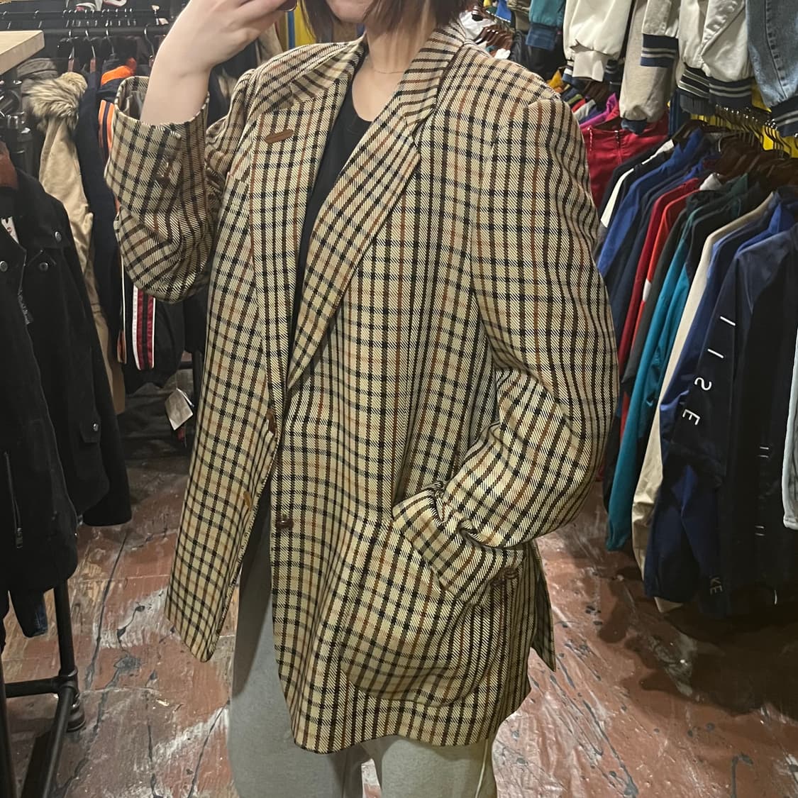 [HI] 빈티지 체크 블레이져 상품이미지4