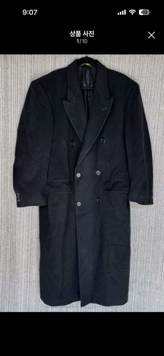캐시미어 코트 블랙 100프로(추가 결제창) 상품이미지1