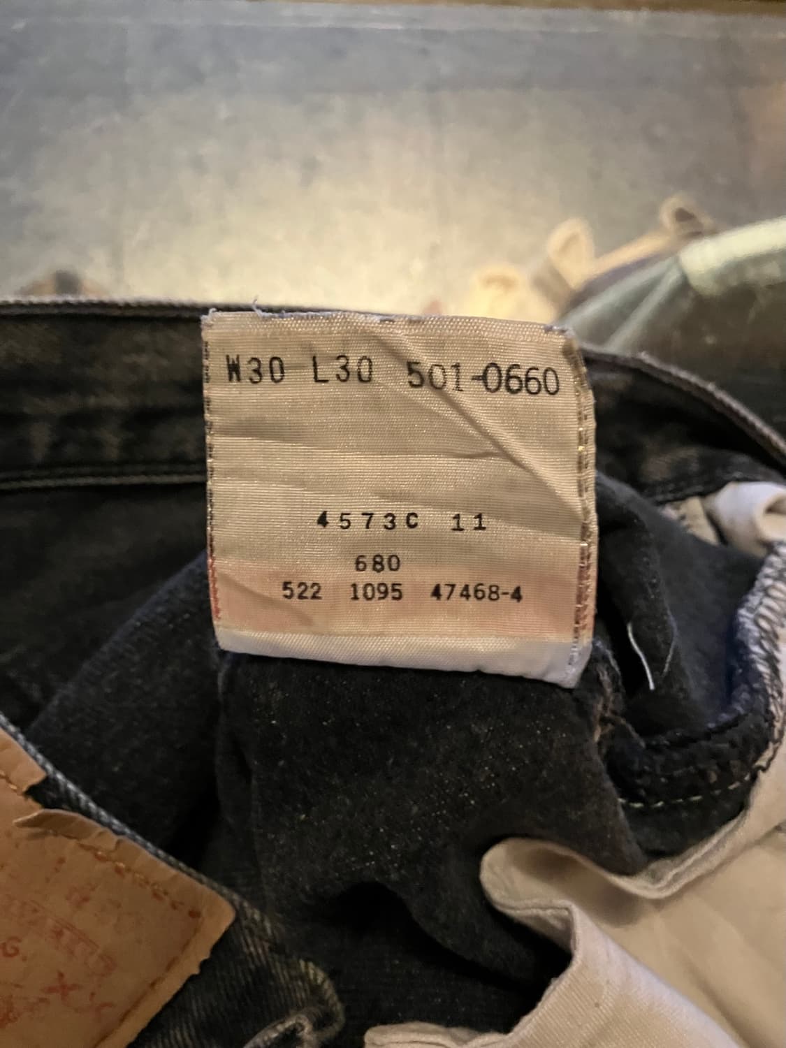 90s USA 빈티지 리바이스 501 0660 블랙진 흑청 데님 팬츠 상품이미지10