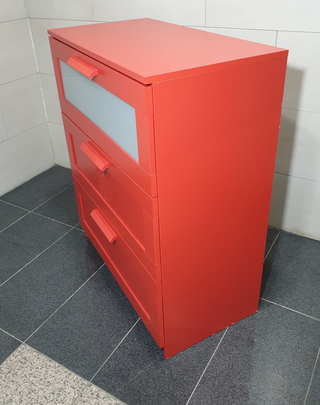 이케아 IKEA 브림네스 3단 목재 서랍장(레드) 상품이미지7