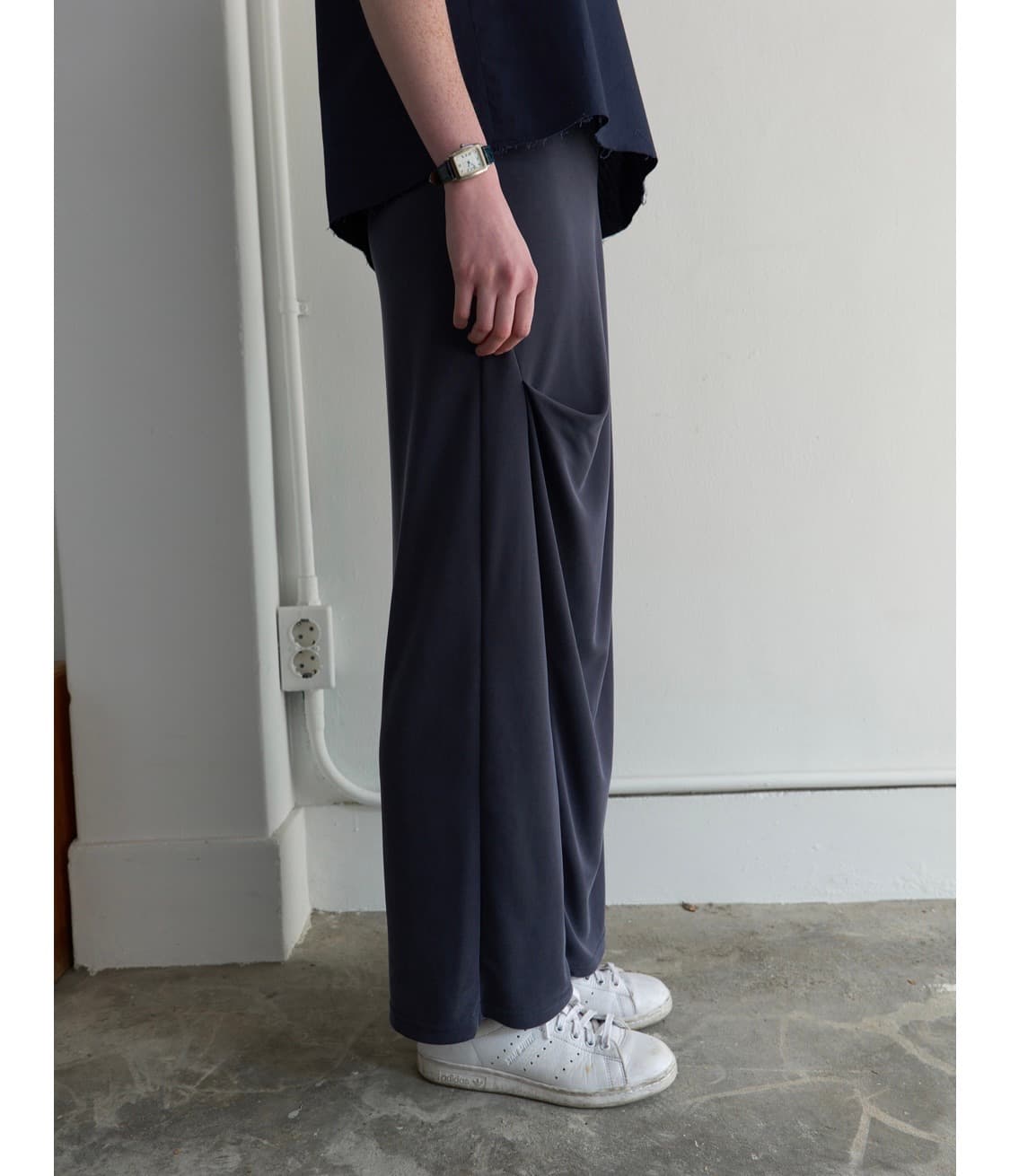 파이카 DRAPED MAXI SKIRT (navy) 상품이미지6