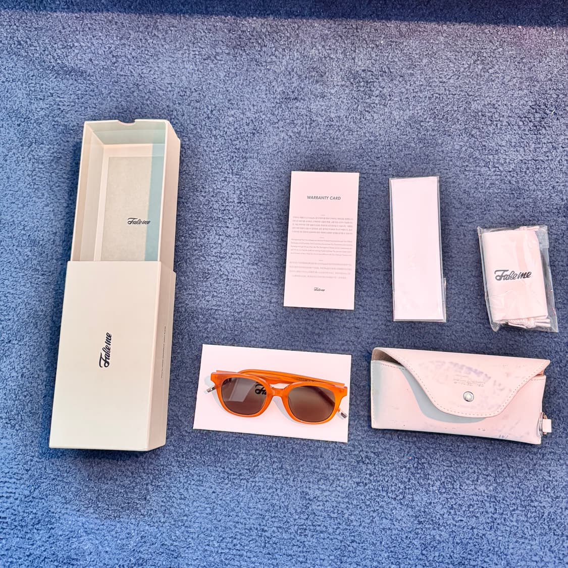 Fake me 페이크미 갈색 브라운 선글라스 오렌지 풀세트 상품이미지2