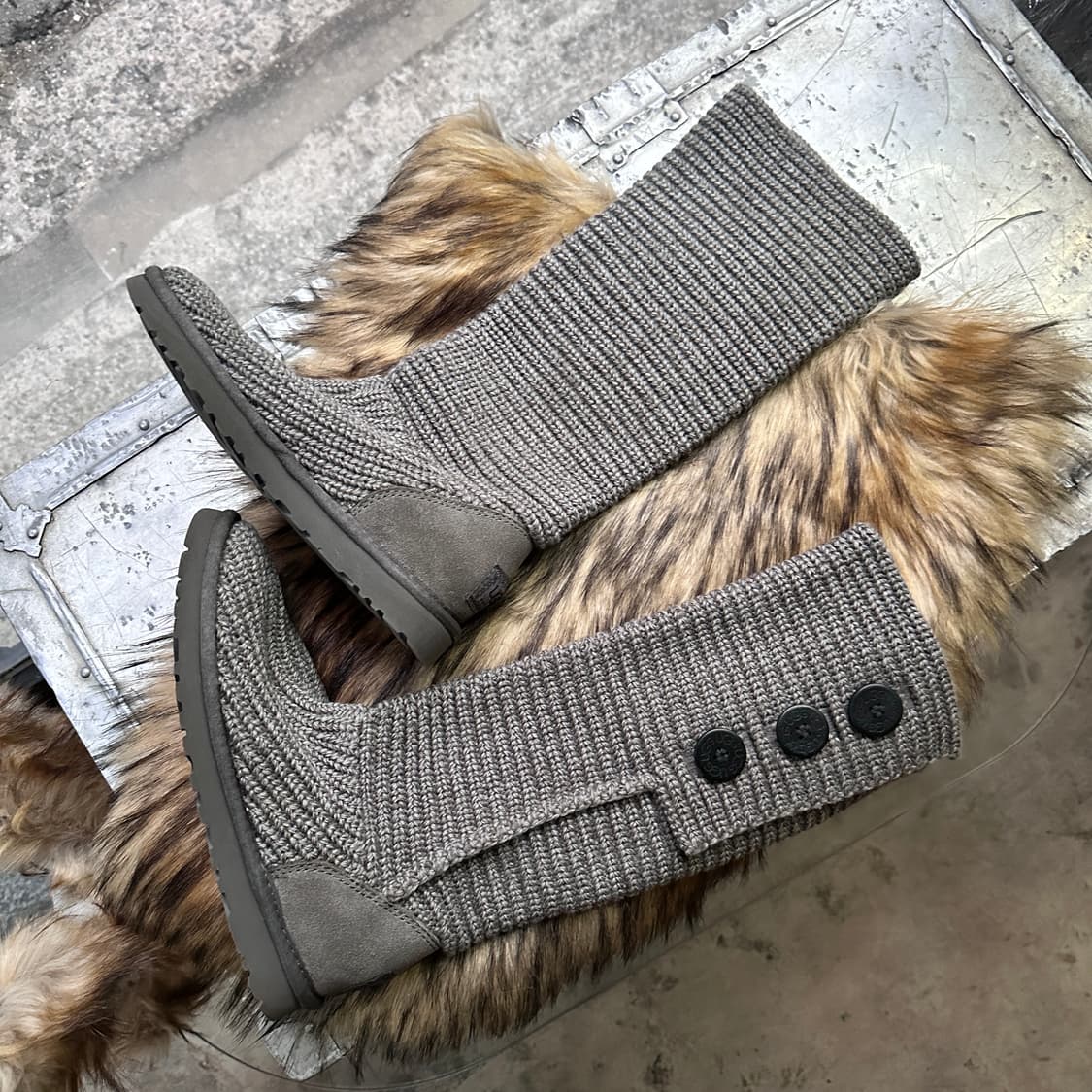 00s 그레이 니트 어그 카디 부츠 상품이미지2