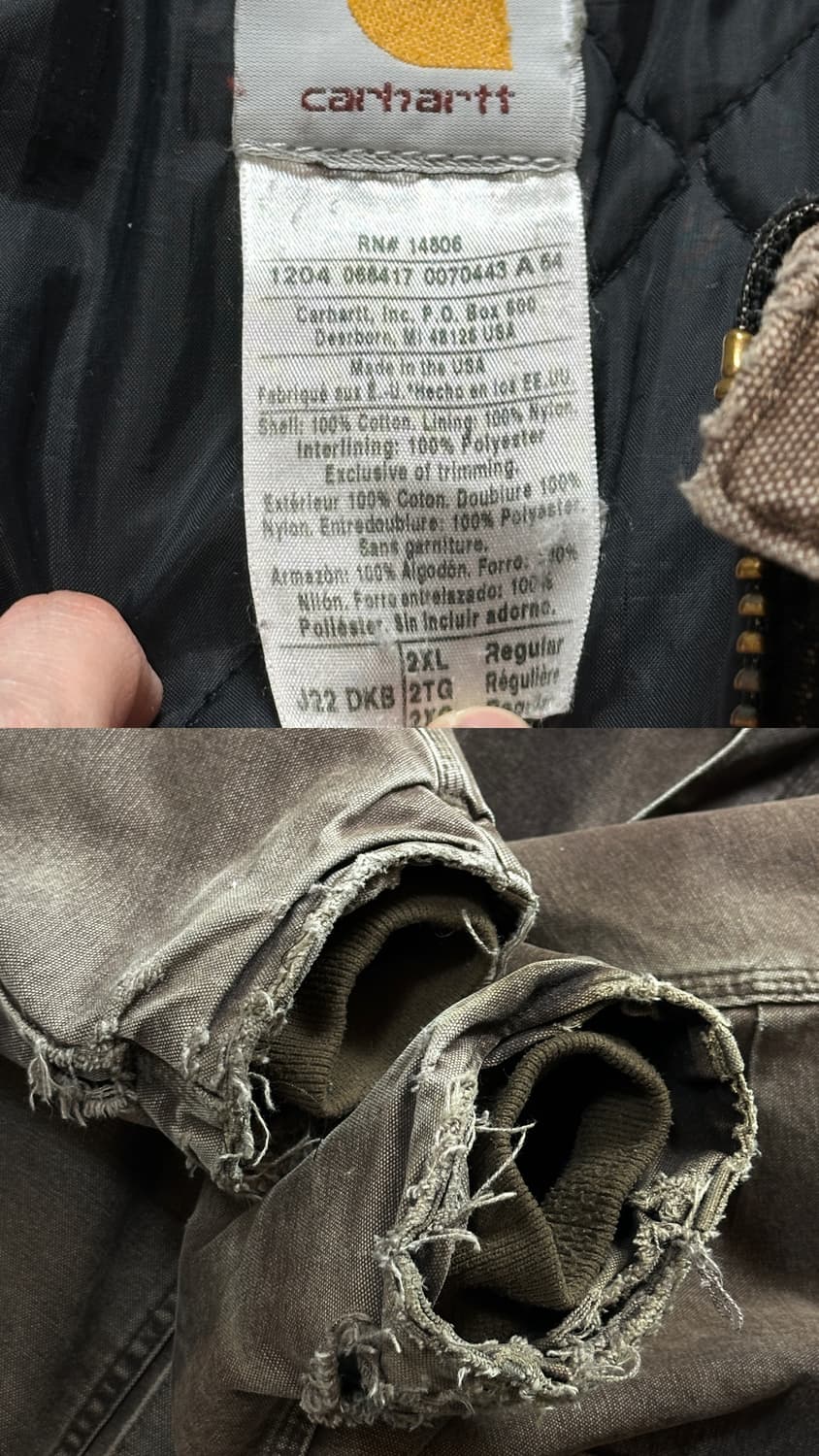 00's OG USA 칼하트 J22 DKB 아크틱 칼하트 디트로이트 상품이미지9