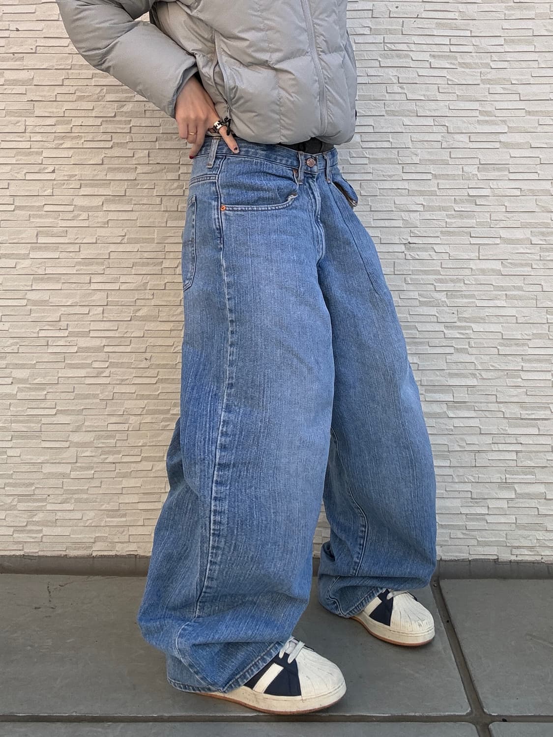 90s GUESS JEANS 올드스쿨 중청 오버 와이드 데님 팬츠 상품이미지2