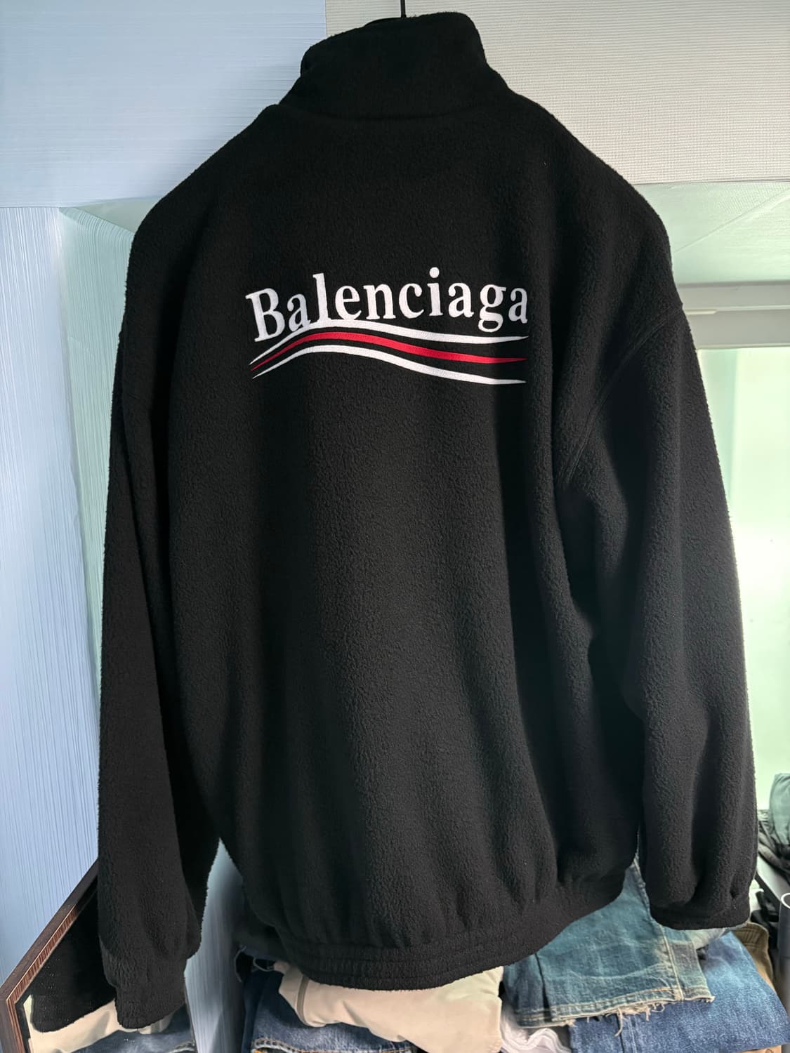 발렌시아가 폴리티컬 캠페인 웨이브로고 플리스 집업 1사이즈 새상품  상품이미지2