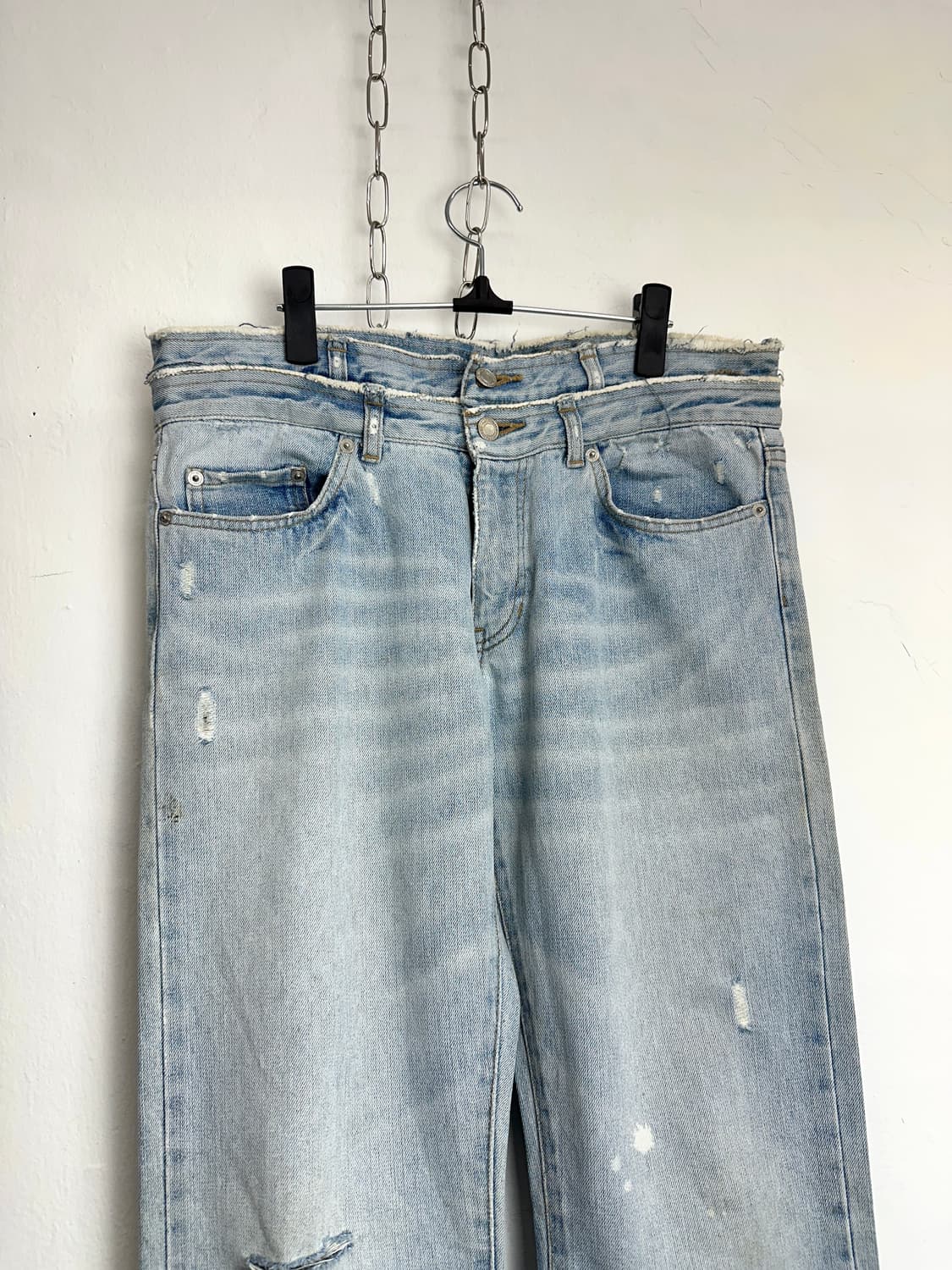 Moment Double Waist Distressed Denim Pan 상품이미지5