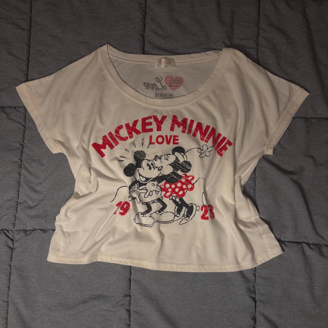 디즈니 미니마우스 크롭 반팔티 오프숄더 모리걸 하구미 상품이미지2