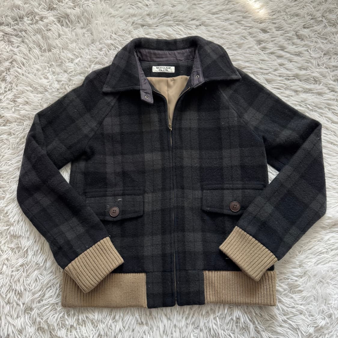 NICE CLAUP 일본빈티지 노드 자켓 체크자켓 빈티지자켓 l 55 상품이미지2