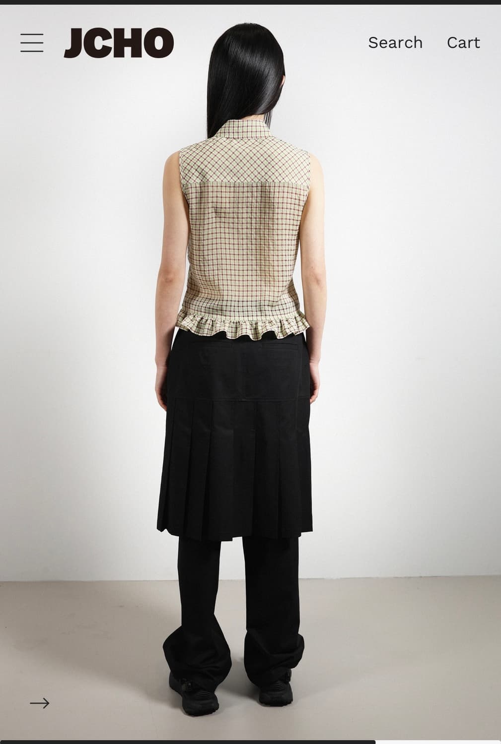 JCHO 플리츠 스커트 팬츠 블랙 S 상품이미지3