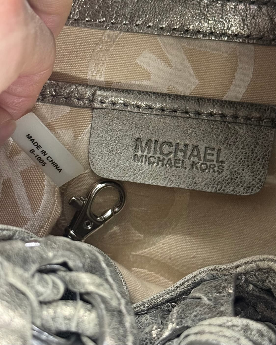 마이클 코어스 펄 골드 체인 손잡이 가죽 레더 숄더백 y2k 펑크 갸루 상품이미지8