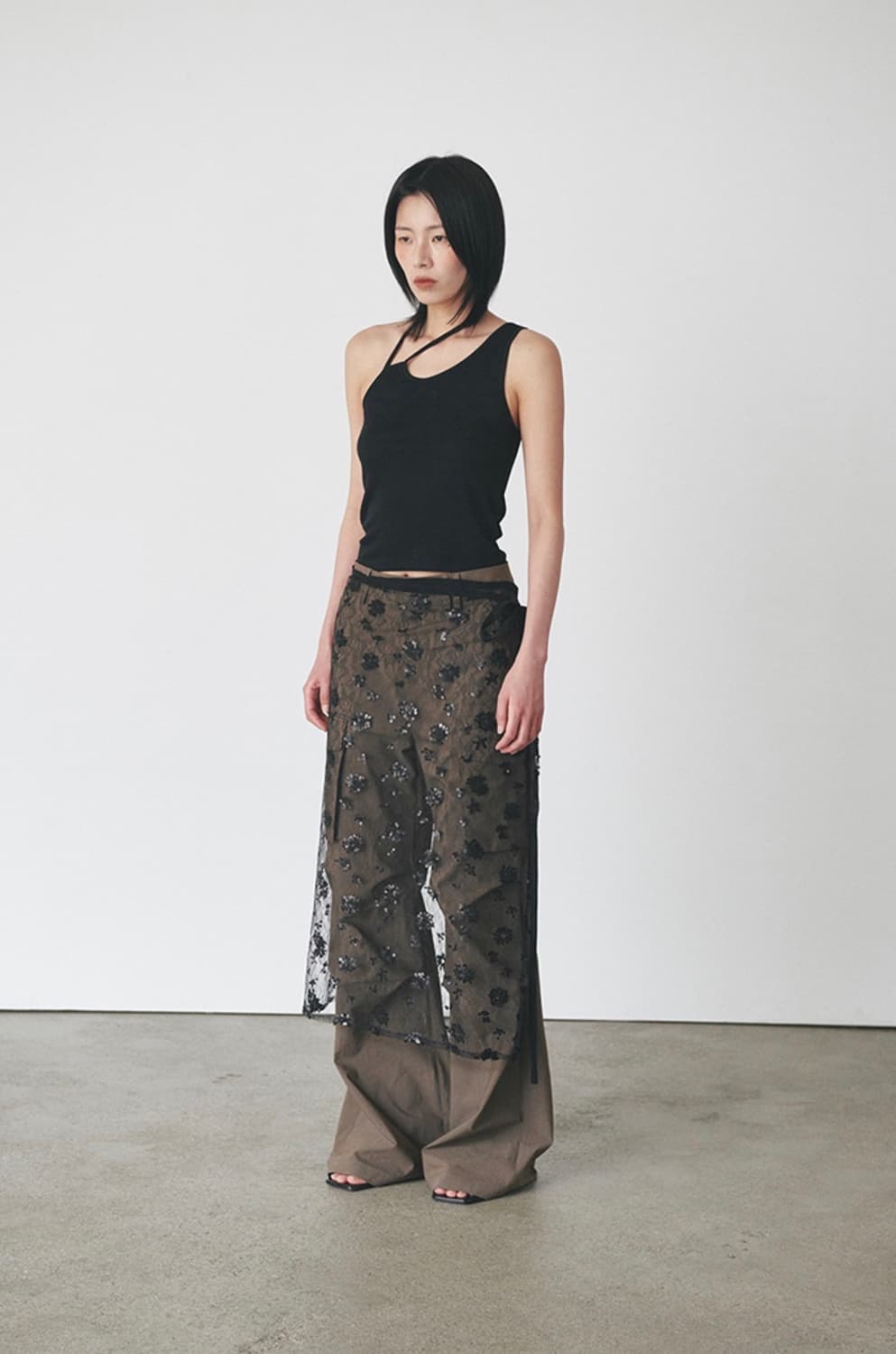 오데스 레이어드 스커트 블랙 상품이미지2