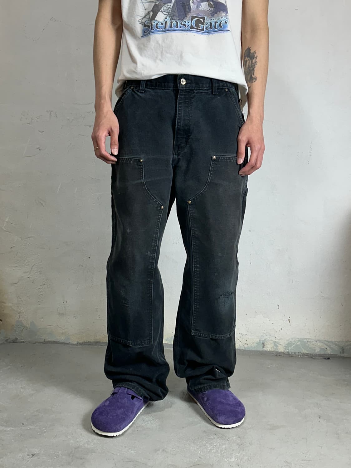 OG 칼하트 B136 더블니 팬츠 칼하트 썩블니 블랙 상품이미지1