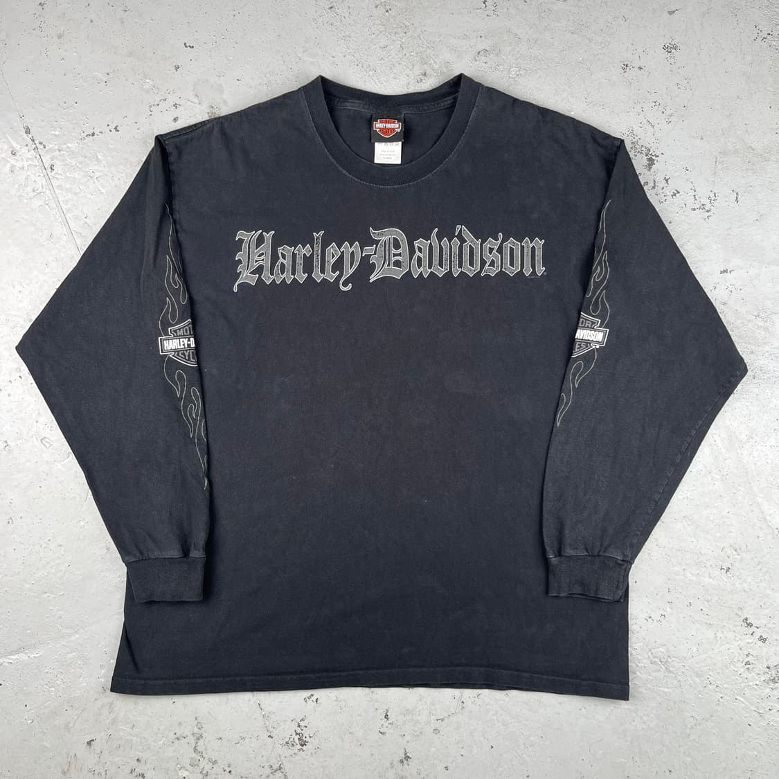 빈티지 할리데이비슨 디플로마체 로고 플레임 롱슬리브 상품이미지1