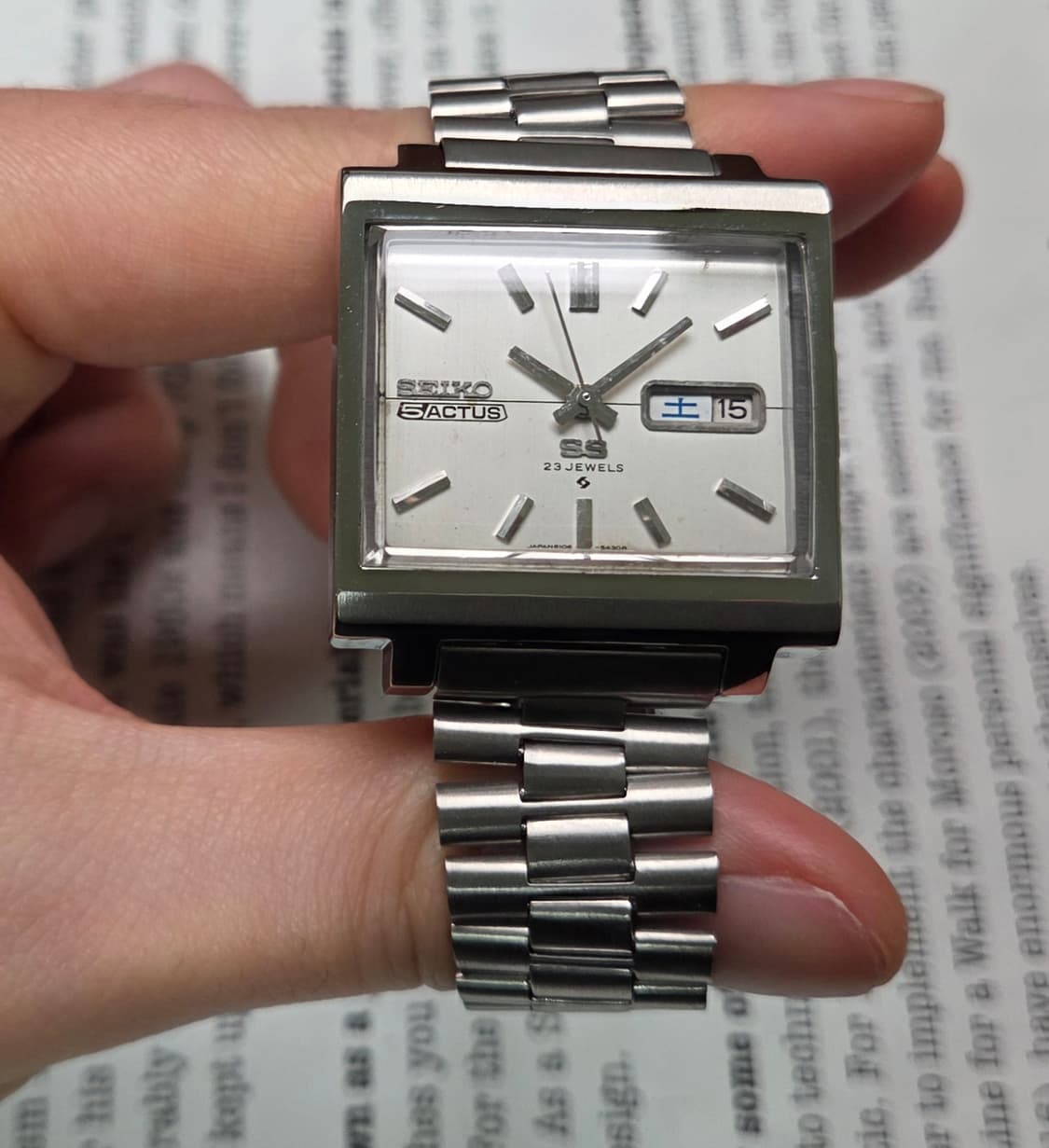 빈티지 세이코 액투스SS 순정 화이트실버 한자 데이데이트 오토매틱 상품이미지2