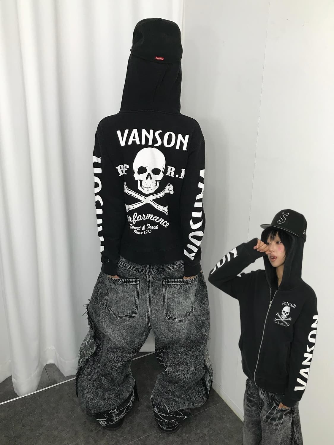 Vanson Skull Printing Hood Zip-Up 상품이미지1