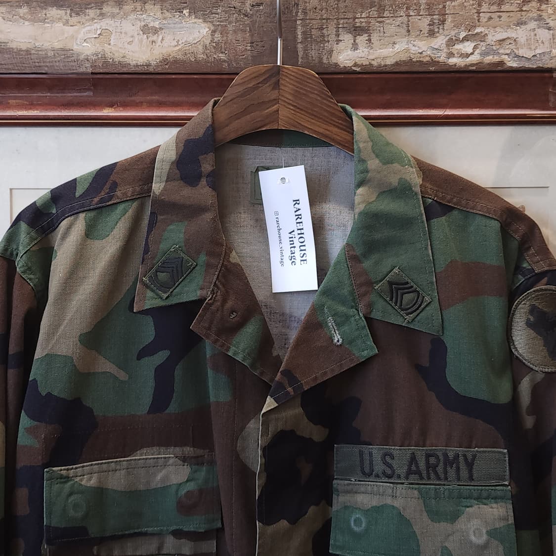 90s 미군 우드랜드 카모셔츠 BDU 미디움 레귤러 상품이미지4