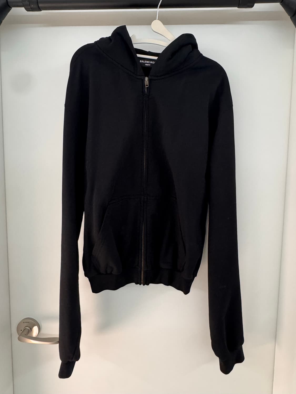 발렌시아가 탭 원아웃 후드 집업 블랙 L사이즈 상품이미지1