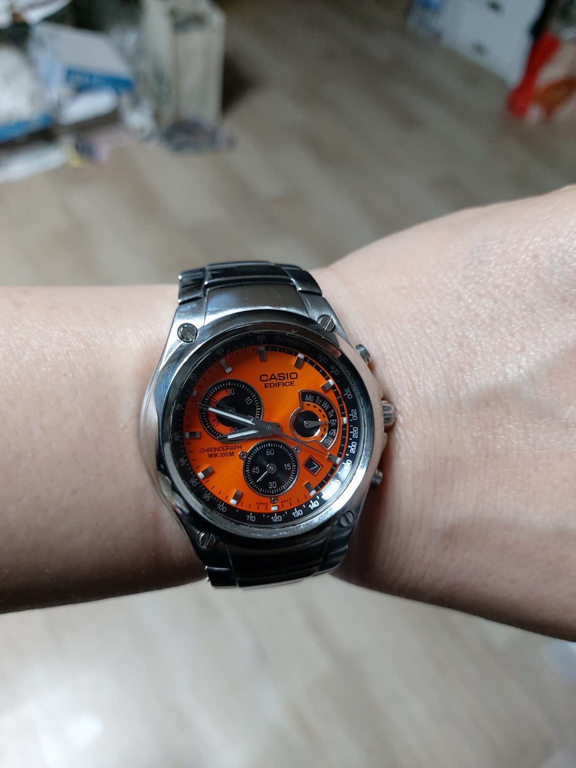 카시오 에디피스 오렌지 크로노그래프 시계 상품이미지4