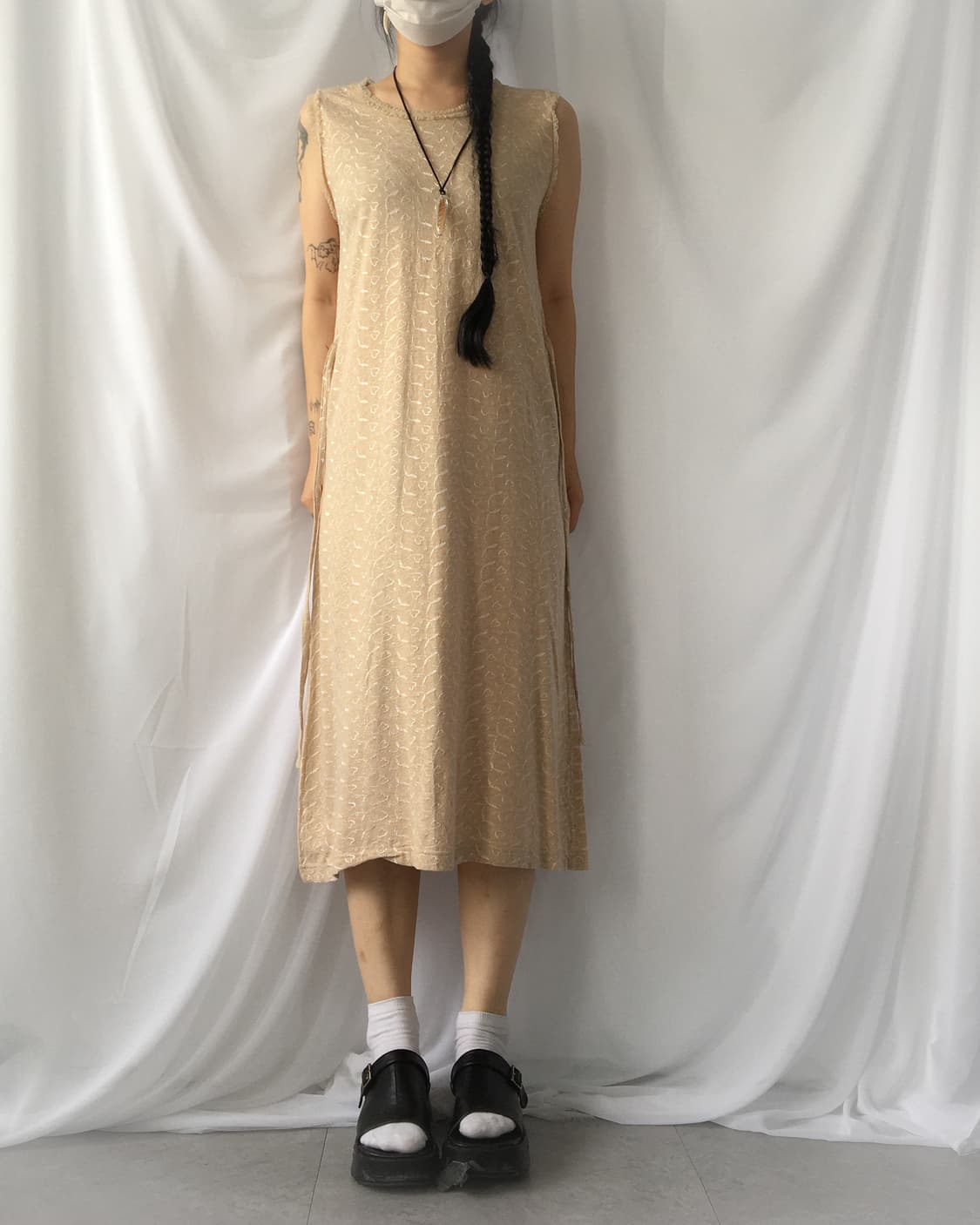 Pattern tied sleeveless onepiece 상품이미지8