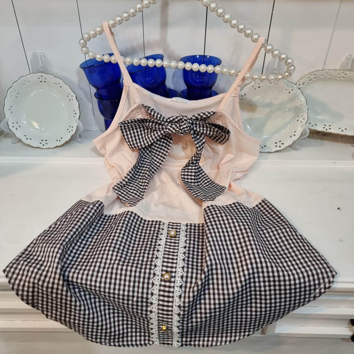 액시즈팜(axes femme) 리본 체크 레이어드 상품이미지1