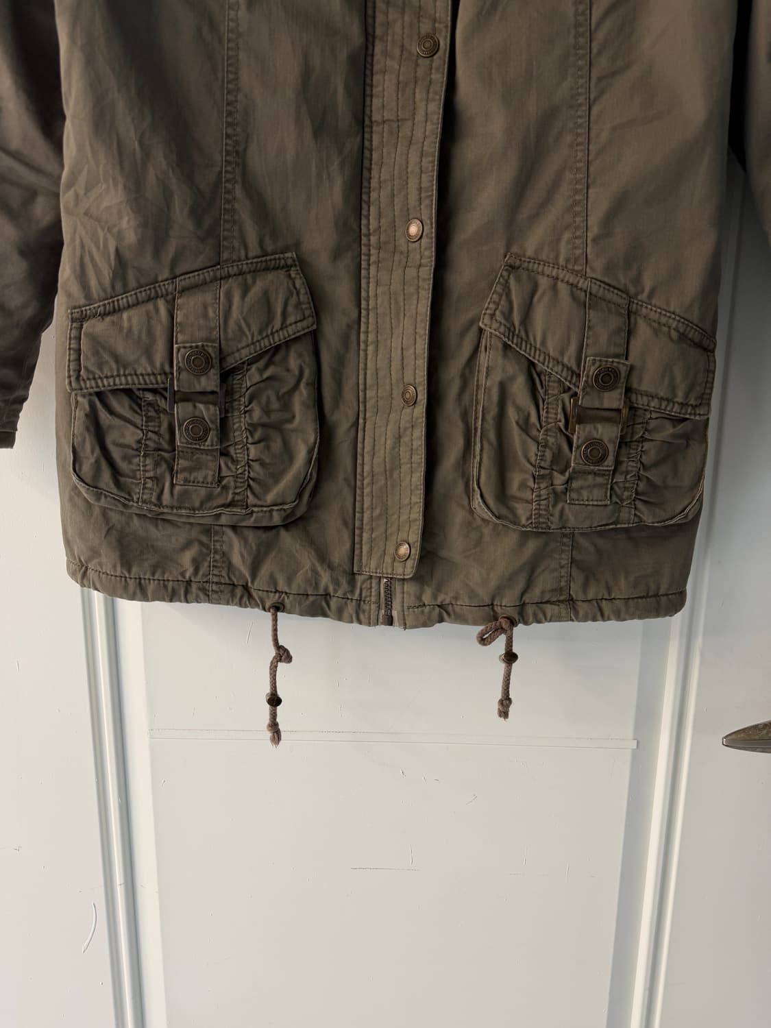 일본빈티지 y2k 카키 셔링점퍼 상품이미지8