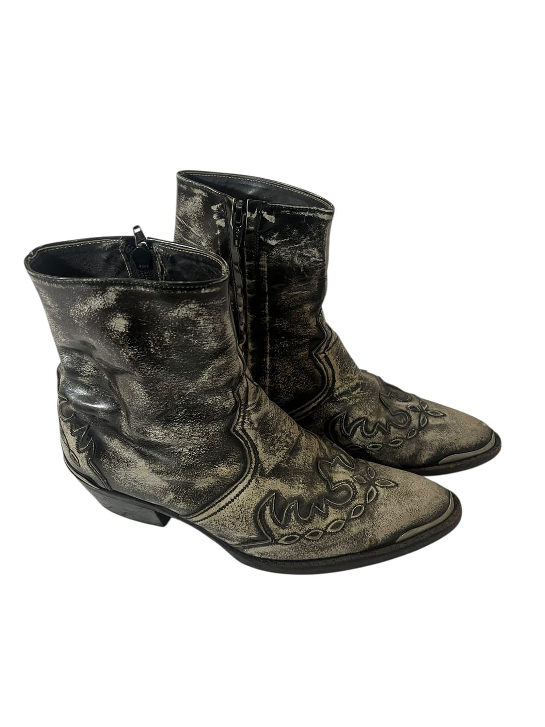 Vintage 실버 워싱 웨스턴 앵클부츠 240 상품이미지1