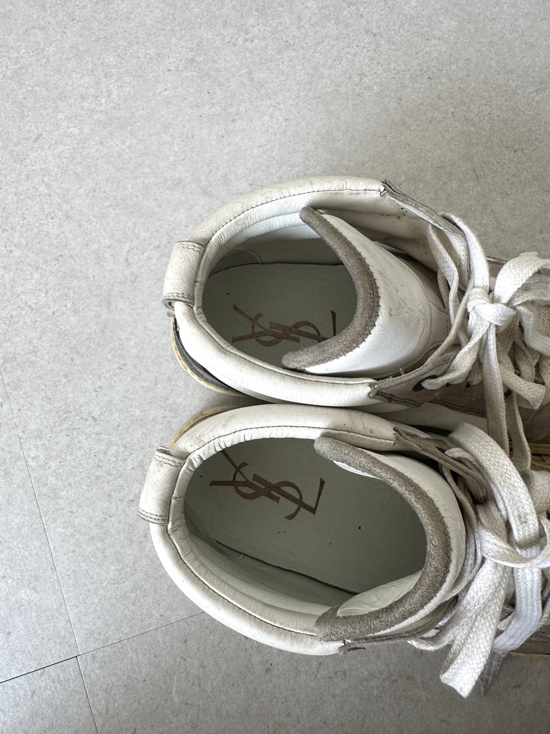 생로랑 2000s YSL 화이트 레더 하이탑 상품이미지7