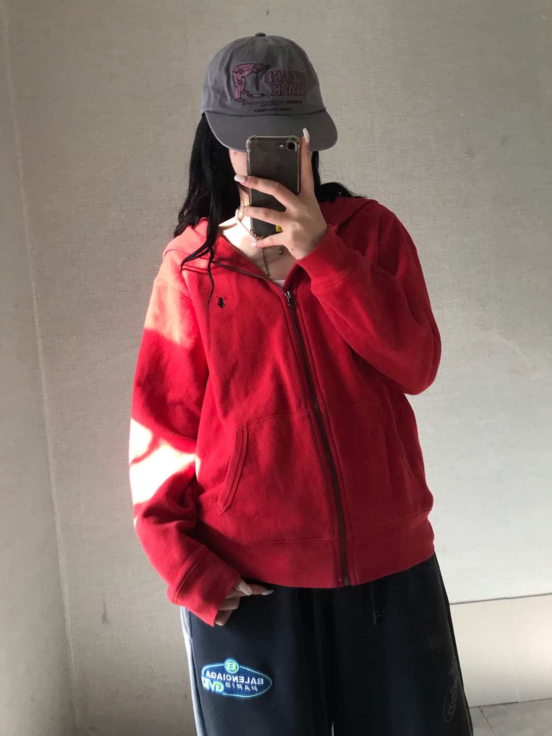 폴로 레드 후드집업 상품이미지5