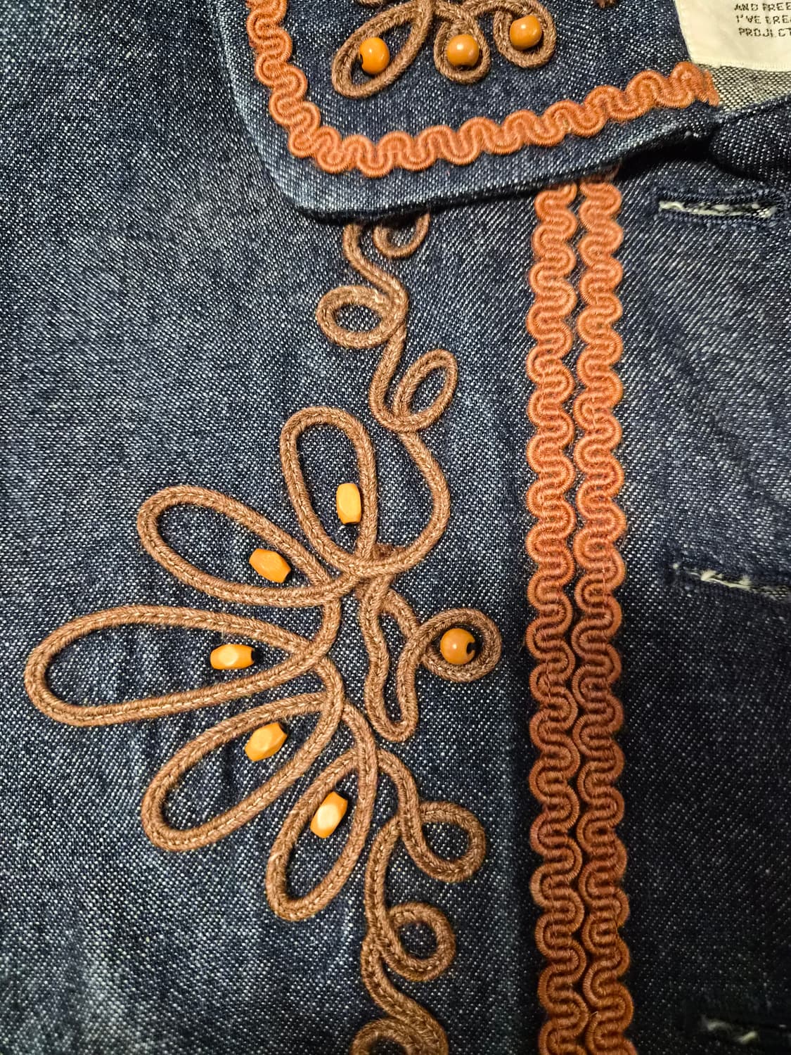 미스 앨리스(Miss ALICE) 자수&비즈 데님 크롭 자켓 상품이미지4