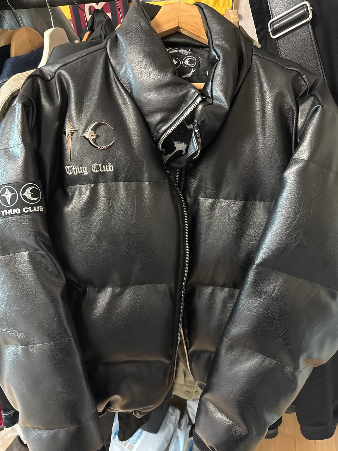 떠그클럽 레더 패딩 2사이즈 상품이미지1