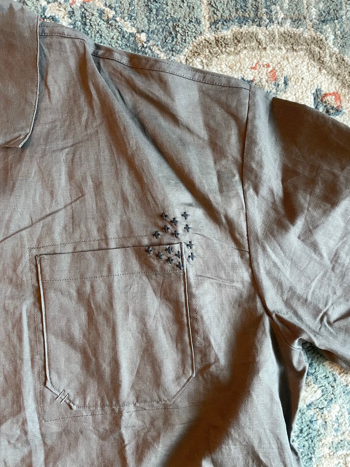 나이키 라이프 리넨 숏슬리브 셔츠(새제품. XL ) 상품이미지3