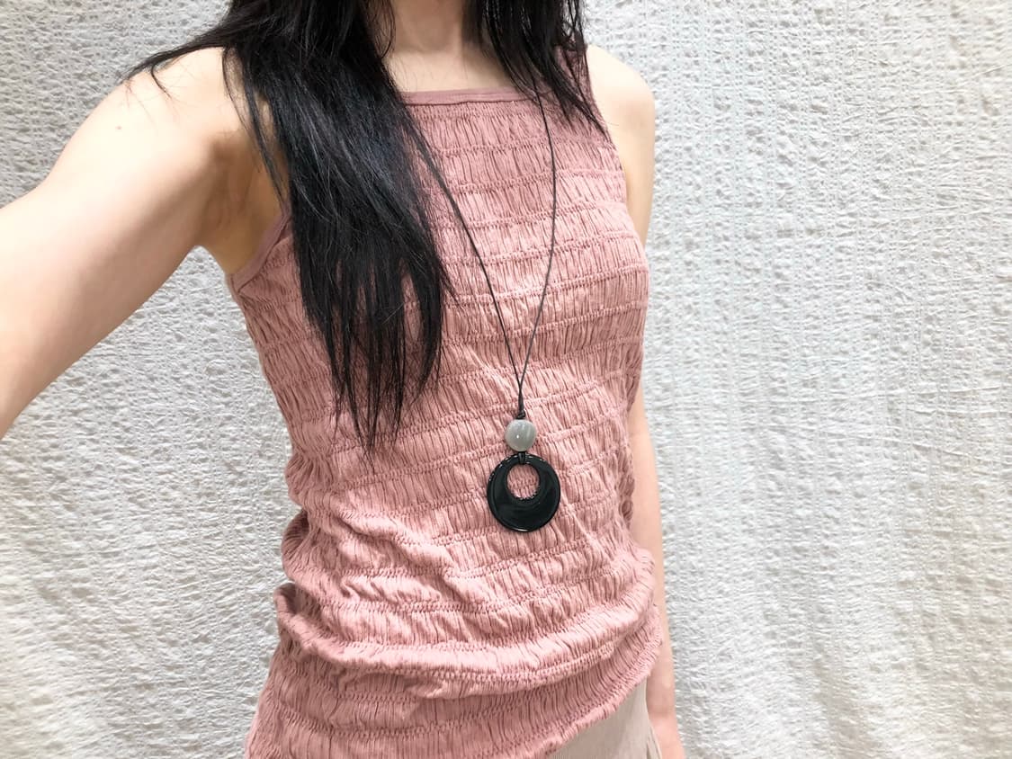 deep pink wrinkle sleeveless 상품이미지2