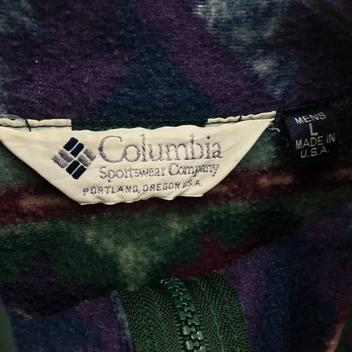 90's 컬럼비아 아즈텍 패턴 플리스 L 상품이미지3