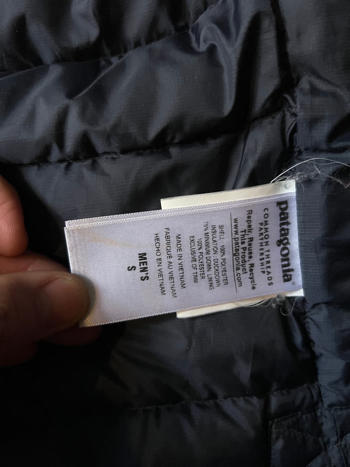 [S]파타고니아 네이비 다운스웨터 덕다운 경량 패딩 상품이미지7