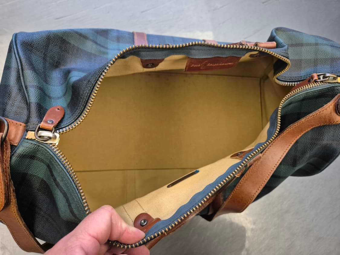 90s 폴로랄프로렌 블랙와치 레더 보스턴 백 상품이미지7