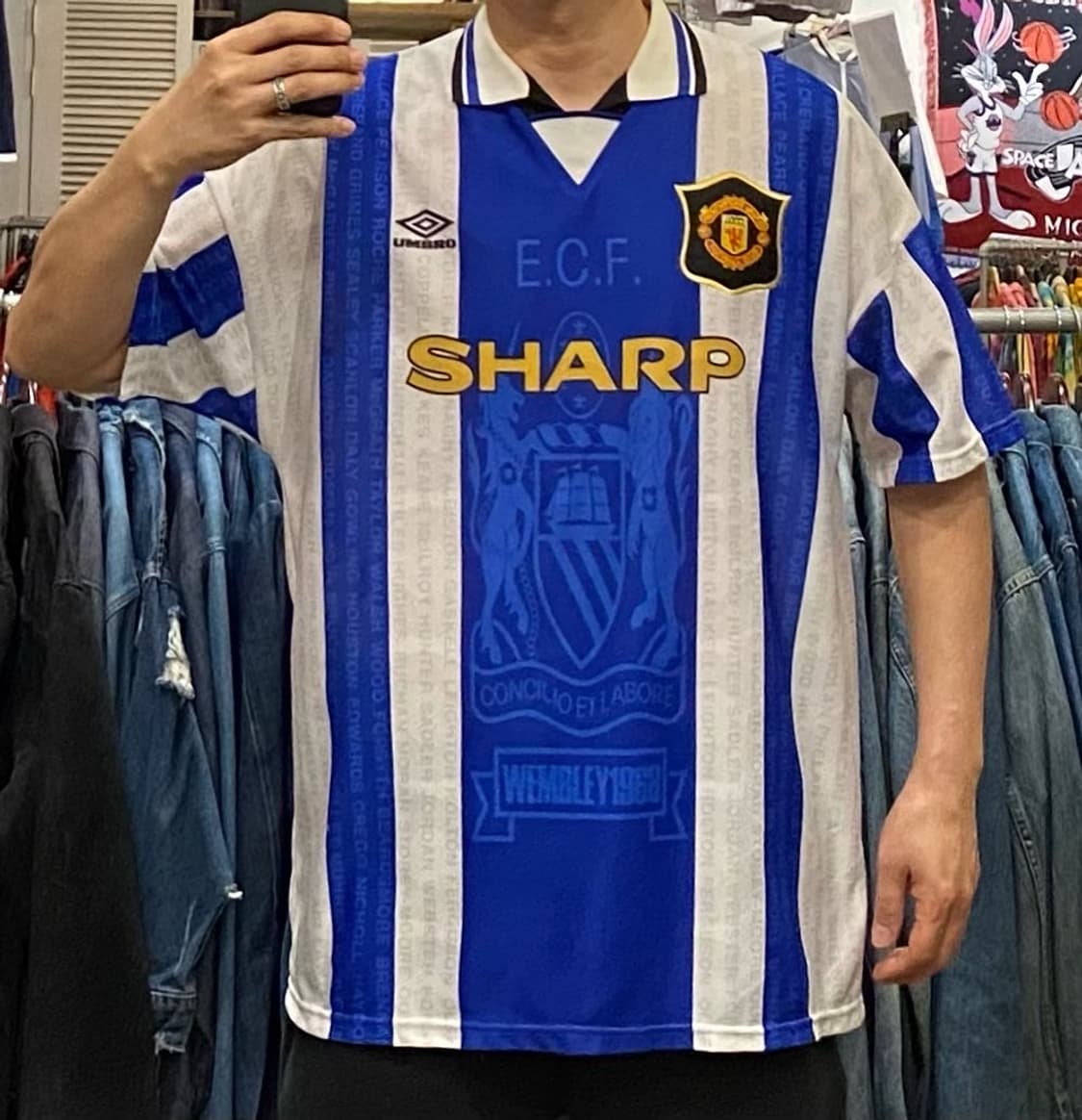 대장급 새상품급 엄브로 94년 맨유 어웨이 베컴유니폼 상품이미지5