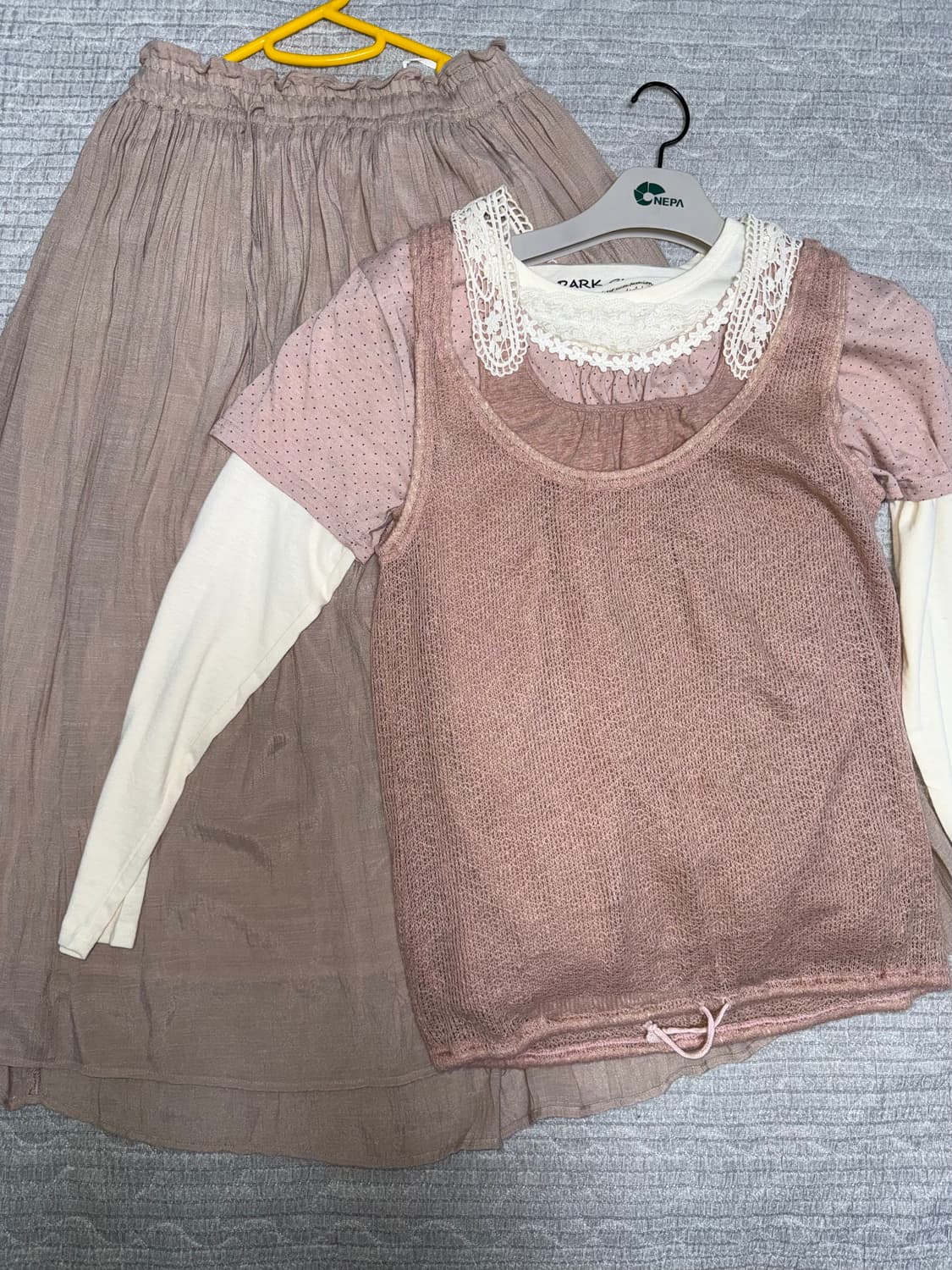 빈티지 핑크 모리 코디세트 상품이미지1