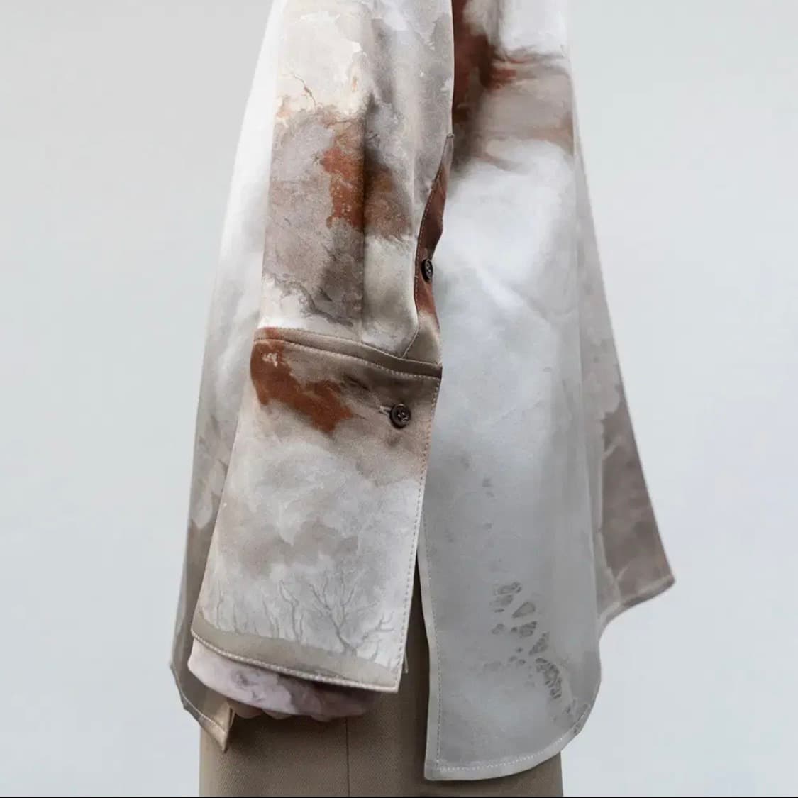 로우클래식 슬림 실크 블라우스 셔츠 M 상품이미지3