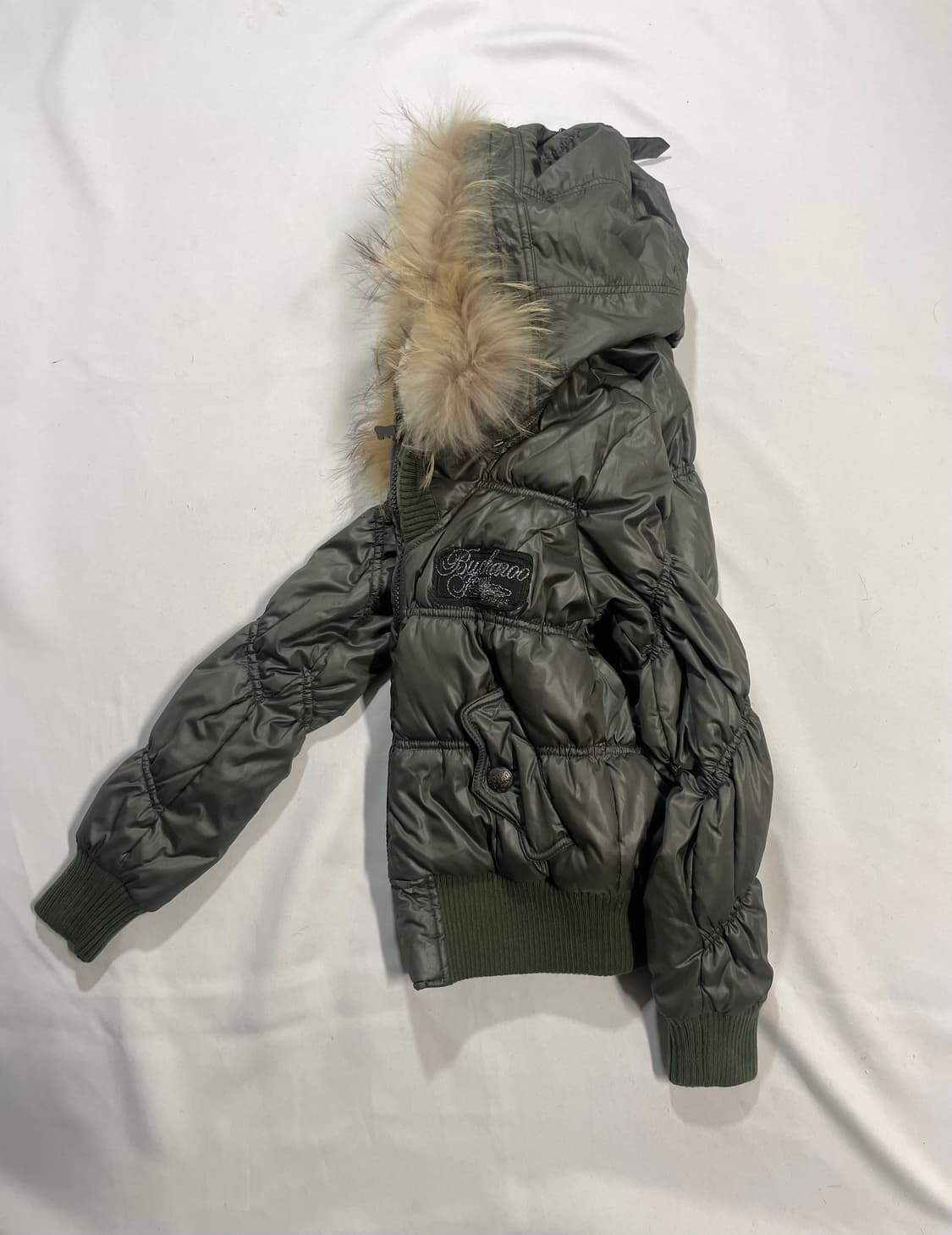 리얼 라쿤 울프죠 딱붙 퍼 후드 봄버 상품이미지1