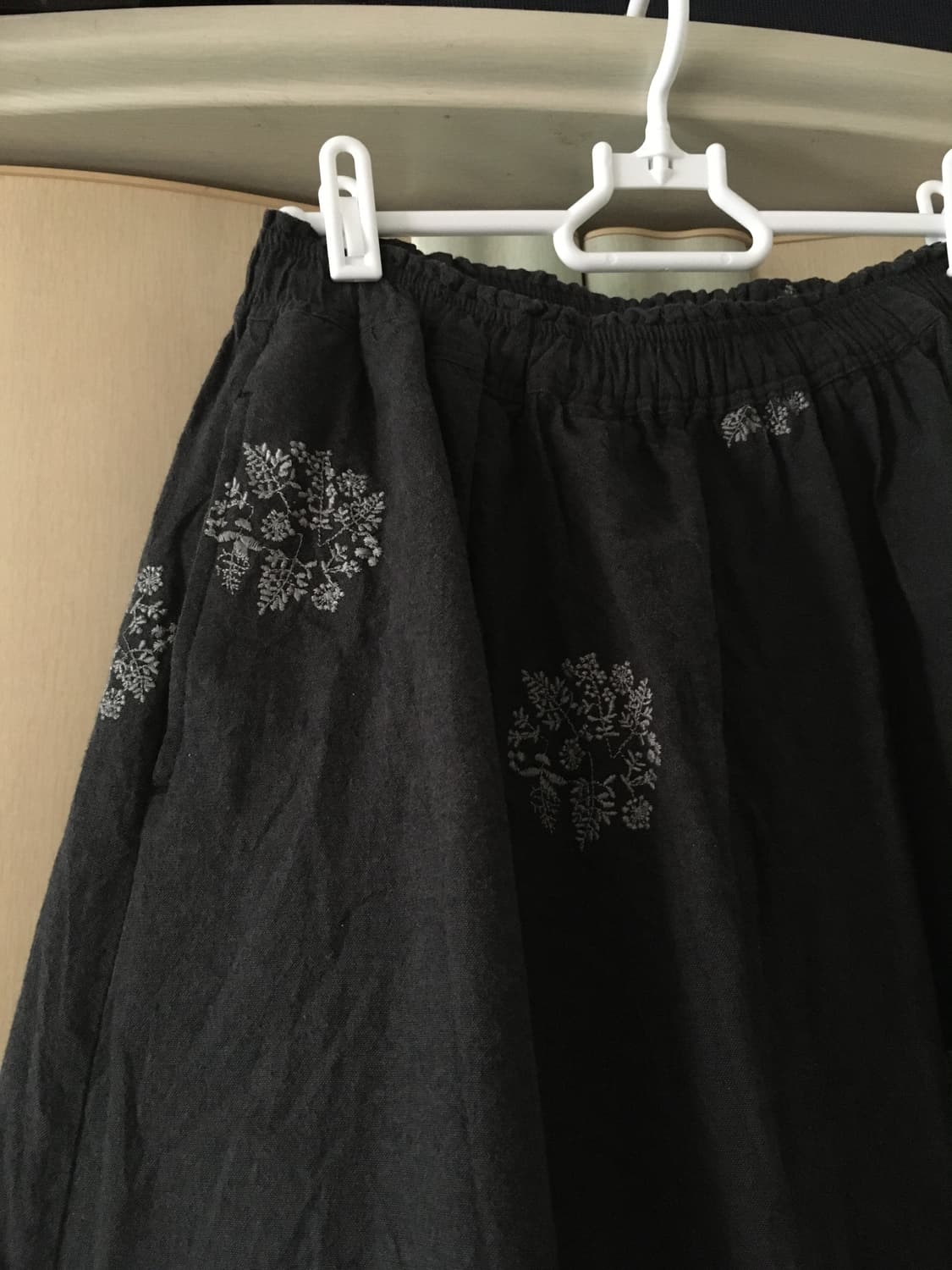 일본빈티지 꽃자수 롱스커트 그레이 하구미 상품이미지2