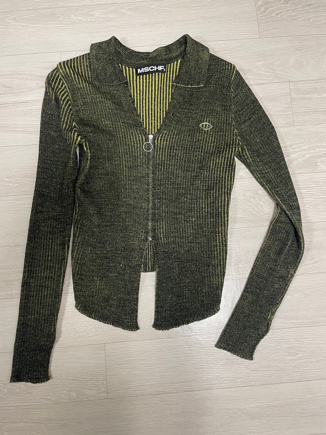 Mischief 미스치프 니티드 투톤 셔츠 옐로우 블랙 상품이미지3