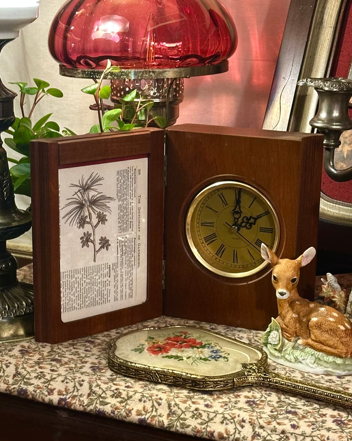 일본 빈티지 월넛 우드 북 커버 디자인 시계 액자 상품이미지1