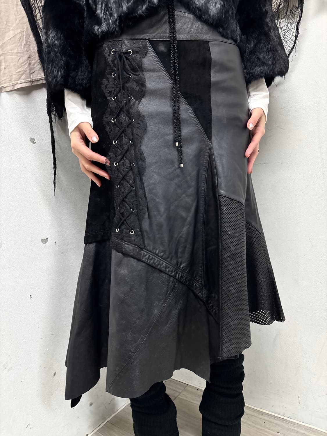 [DOHO] Sheep Leather Lace-Up aesthetic S 상품이미지1