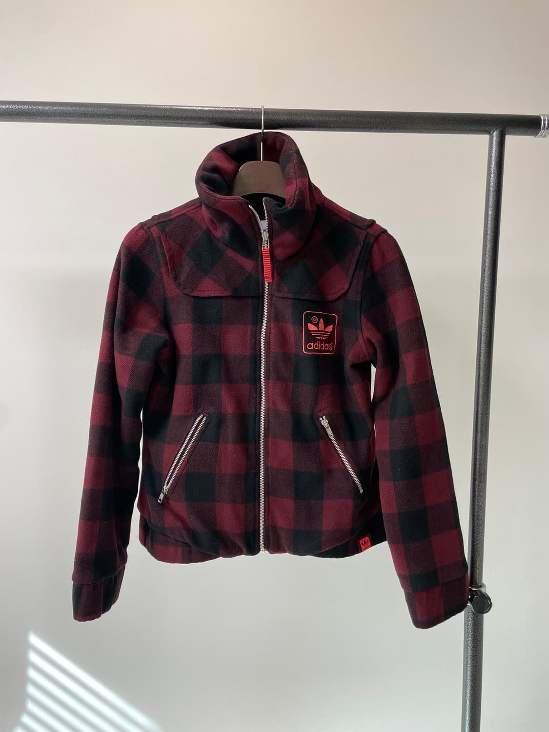 (95) 아디다스 y2k 체크 울 누빔 자켓 상품이미지1